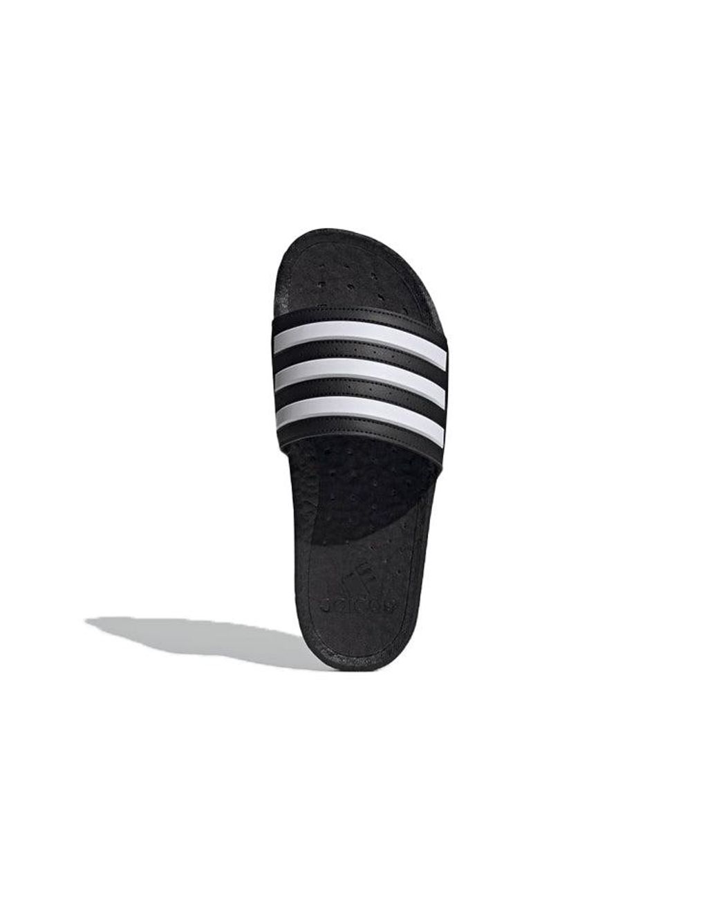 Adidas Black Adilette Boost Slides Stripes' for men