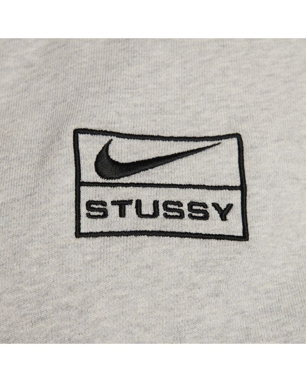 Nike X Stussy Ss24 Full-Zip Fleece Hoodie in Gray for Men | Lyst