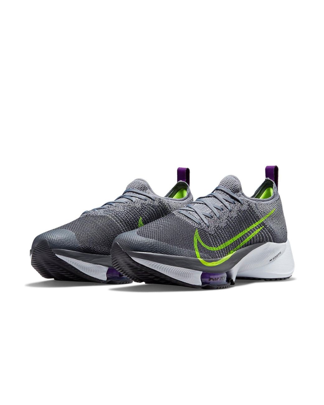 Nike Gray Air Zoom Tempo Next% Flyknit 'Particle Volt' for men