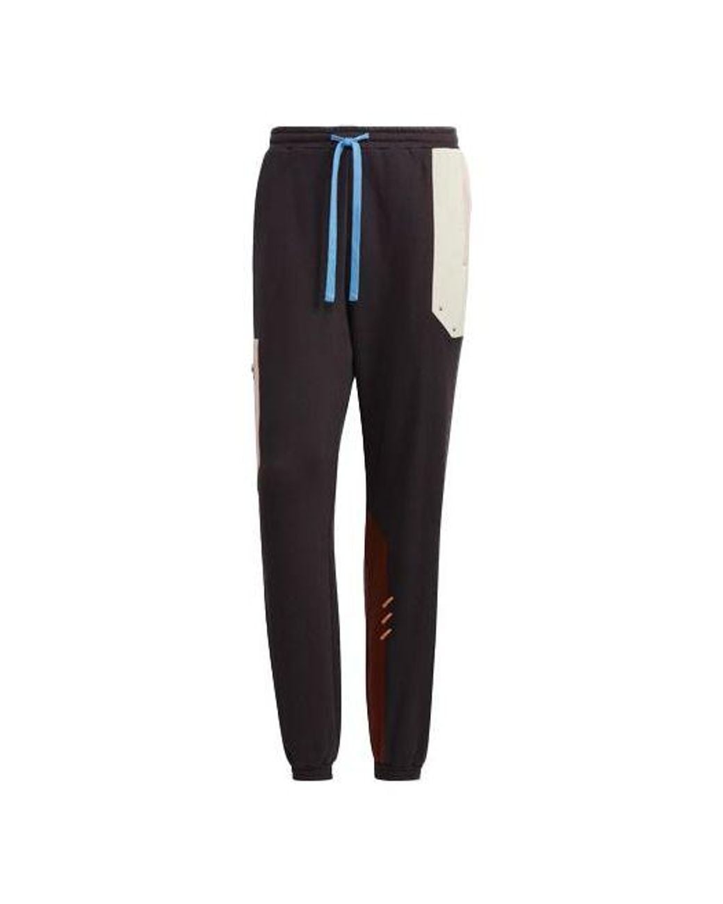 Adidas Black Originals Series Contrast Color Stitching Drawstring Sports Pants/Trousers/Joggers for men