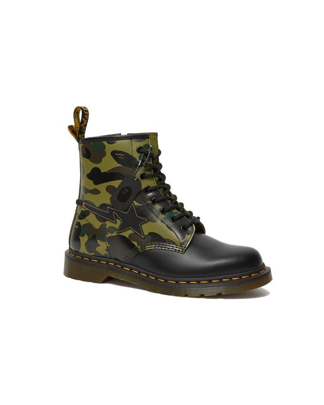 Dr. Martens Black A Bathing Ape X 1460 Zip 'Camo' for men