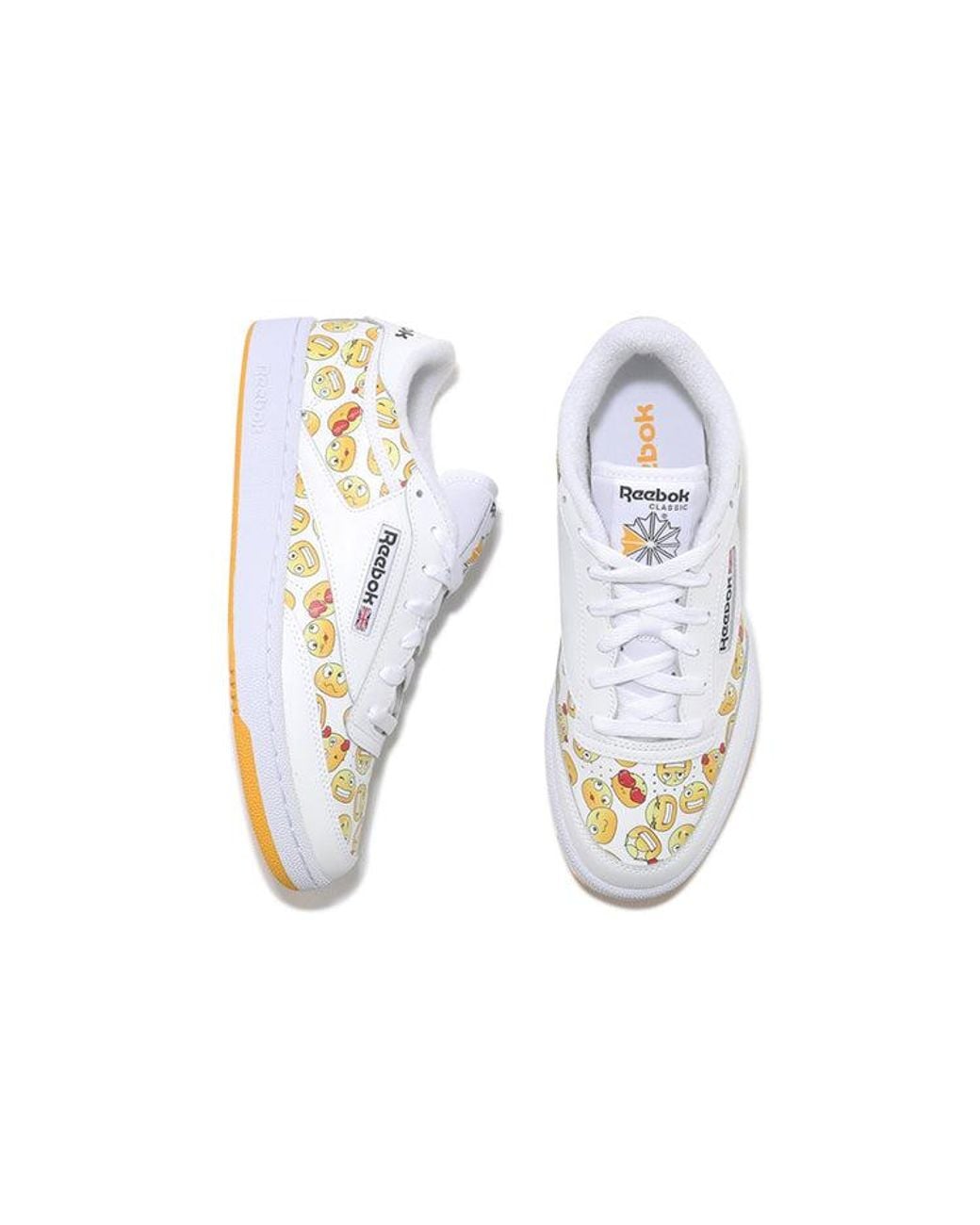 Reebok White Club C 85 Smiling Face