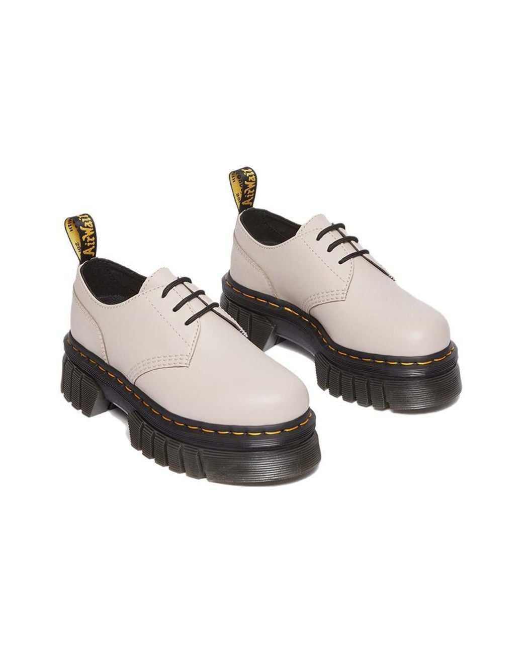 Dr. Martens White (Wmns) Audrick Nappa Lux Leather Platform 'Vintage Taupe'