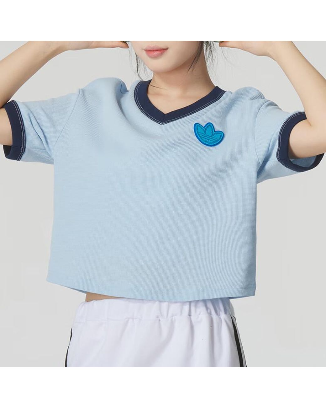 Adidas Blue (Wmns) Originals T-Shirt Asia Sizing