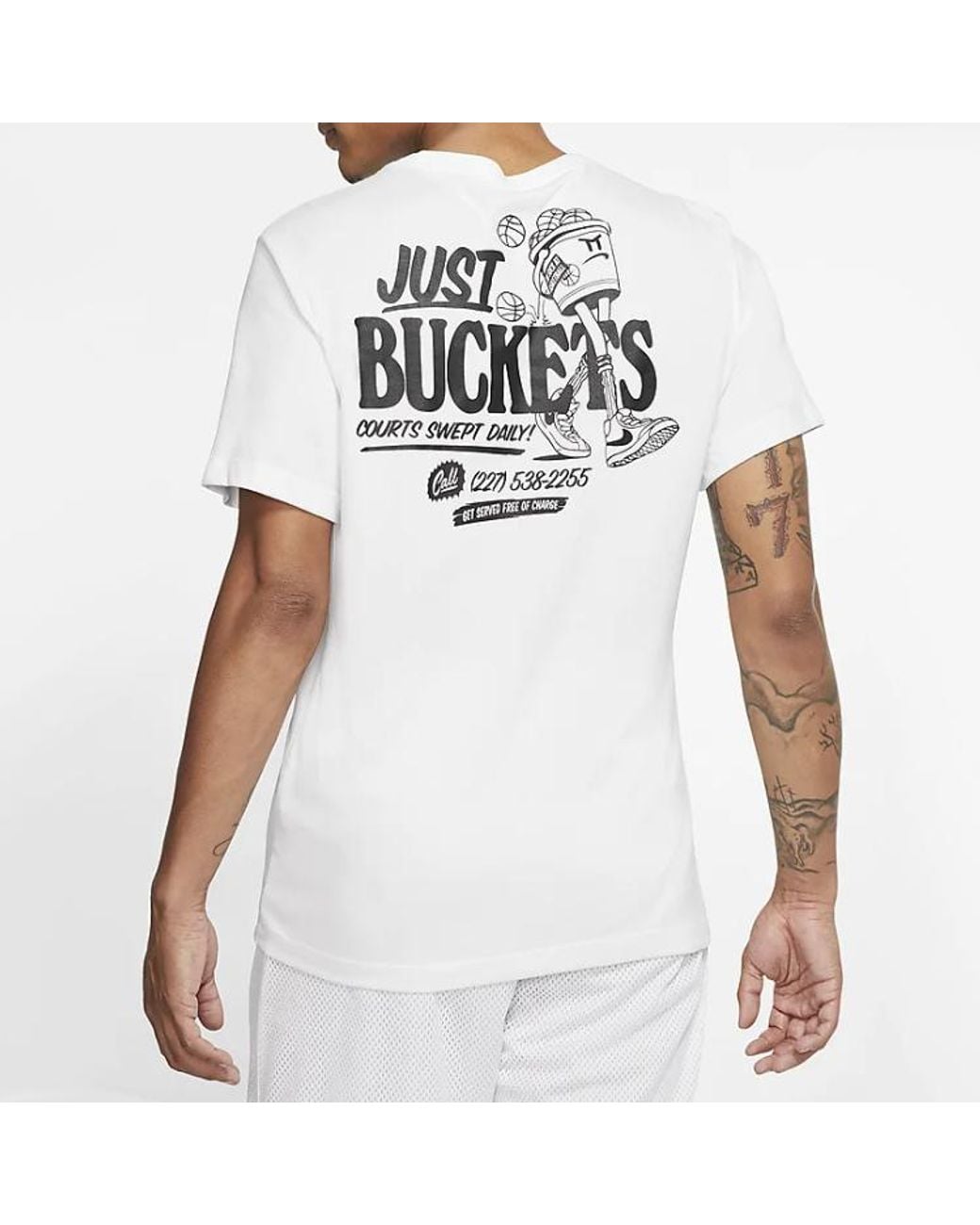 Nike White Back Basketball Graffiti Printing Short Sleeve for men