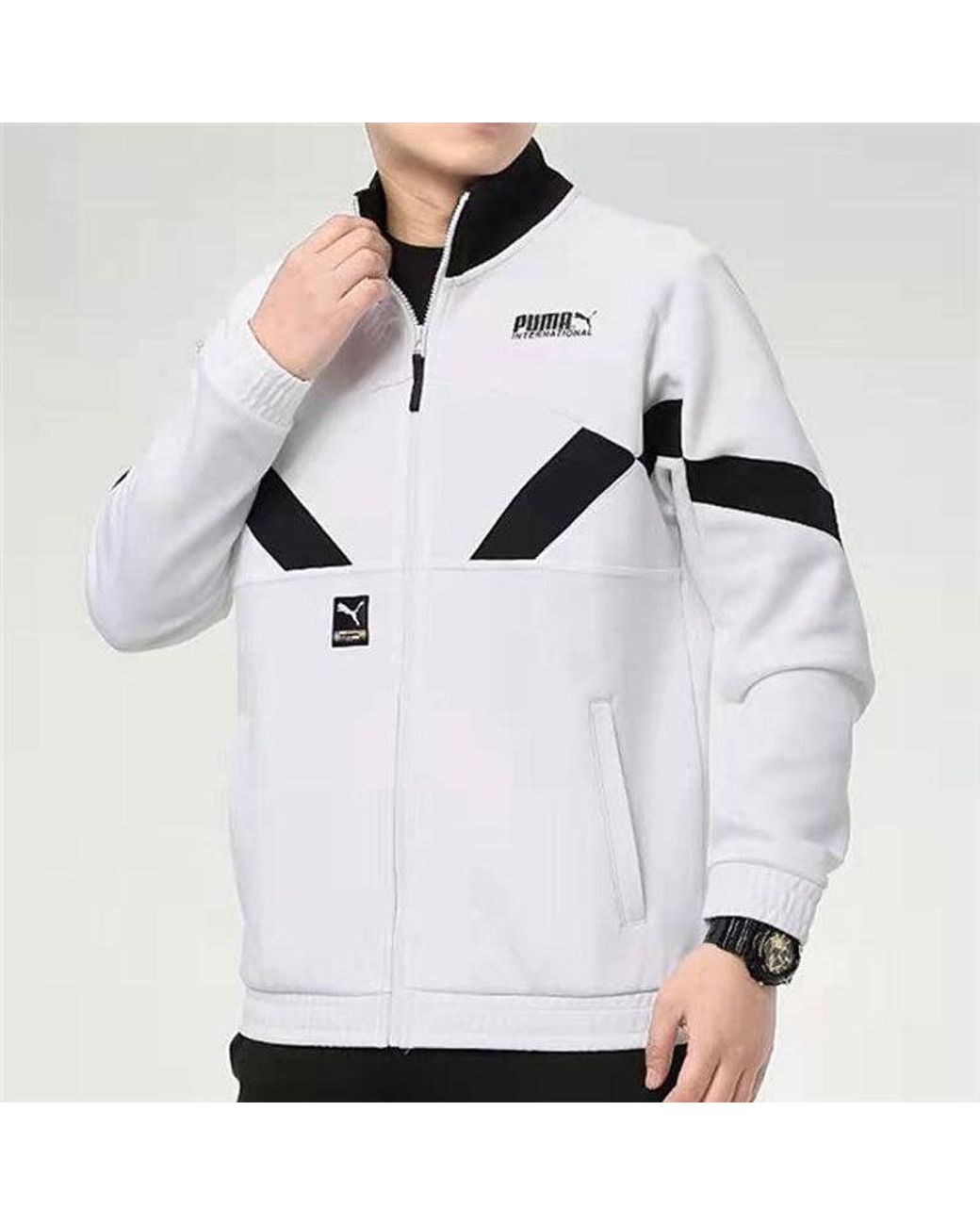 PUMA White Casual Sports Knitted Jacket for men