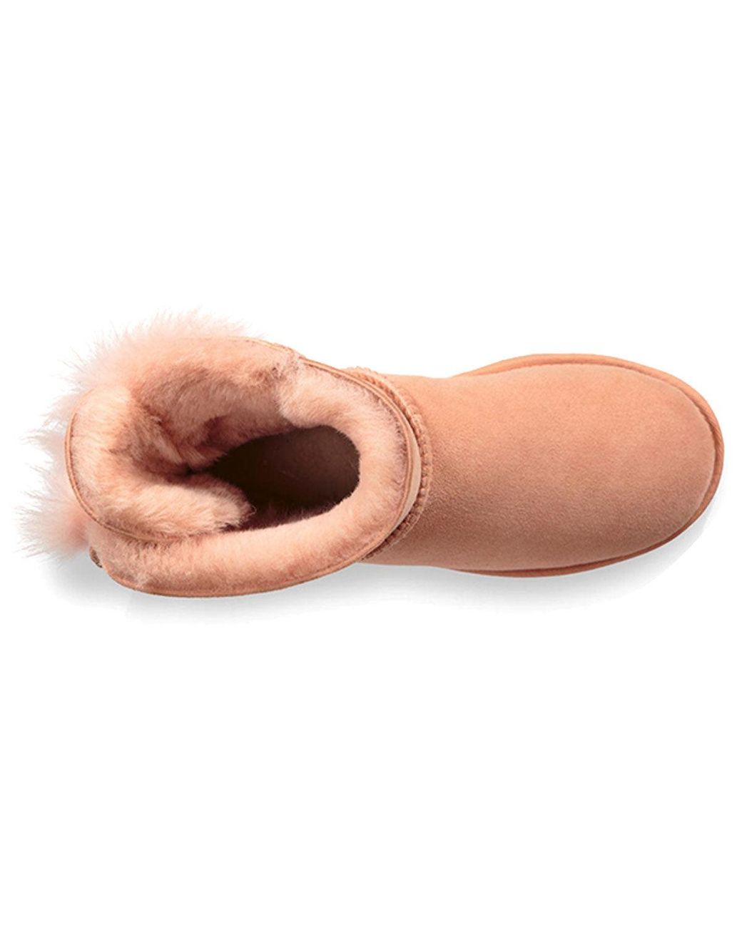 Ugg Brown (Wmns) Fluff Bow Mini Fleece Lined