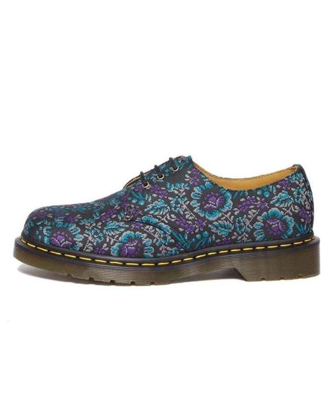 靴 Dr.Martens Floral Jacquard Oxord Shoes 1461 Floral Jacquard Oxord Shoes in Black/purple | Dr. Martens