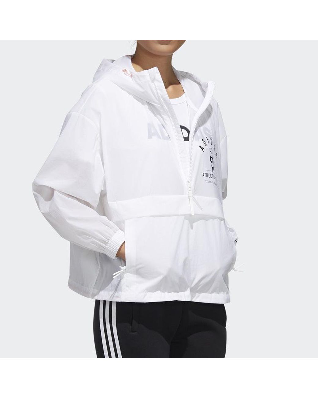 Adidas White (Wmns) Panda Anorak Sports Jacket