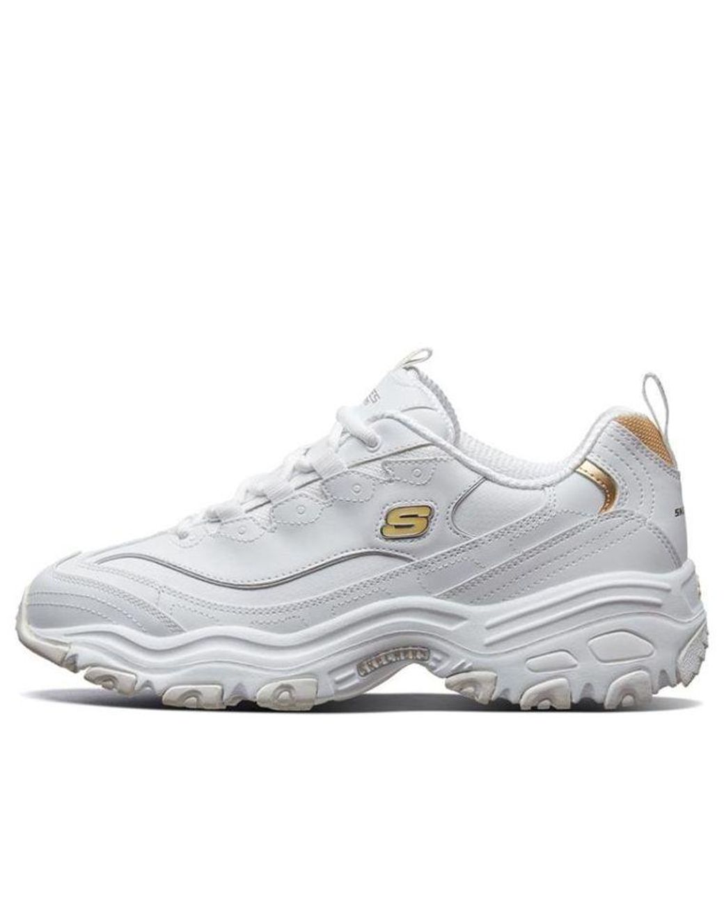 Skechers White D'Lites 1.0 Running Shoes for men