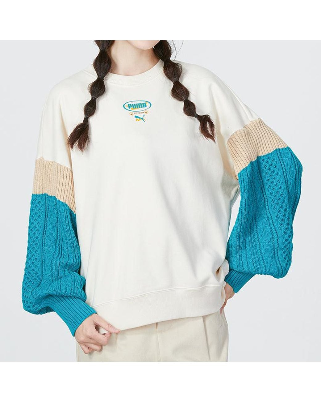 PUMA Blue (Wmns) Colorblock Sweatshirt