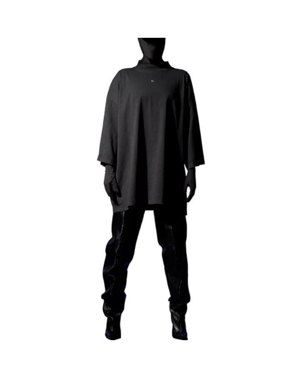 Yeezy Gap Black X Balenciaga Logo 3/4 Sleeve Tee for men