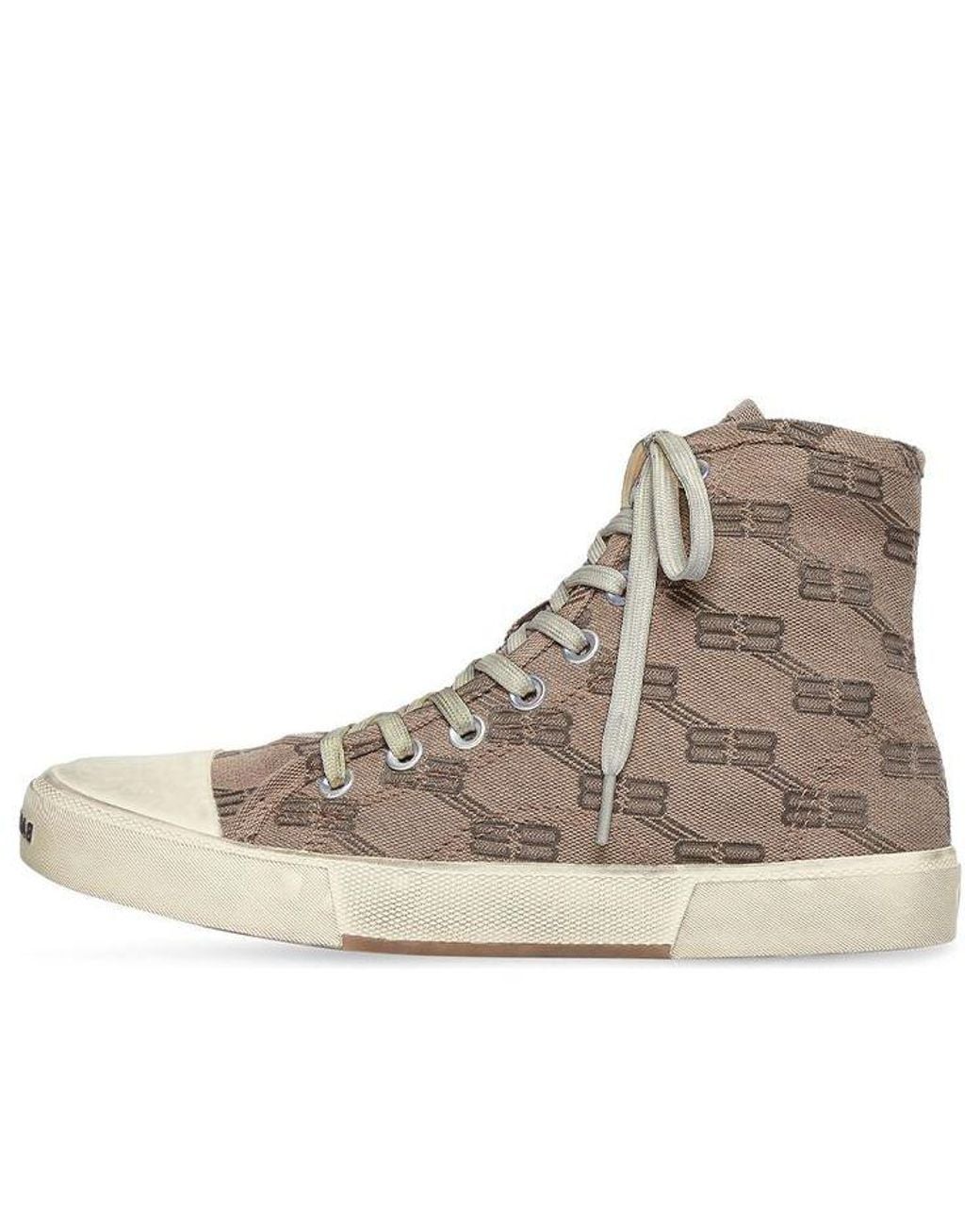 Balenciaga Brown (Wmns) Paris High Top Sneakers Bb Monogram Cotton And Rubber'