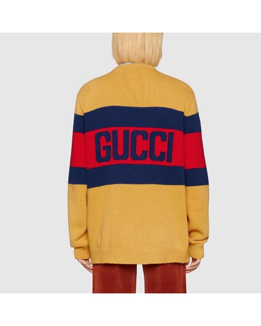 Gucci Orange 100 Wool Sweater for men