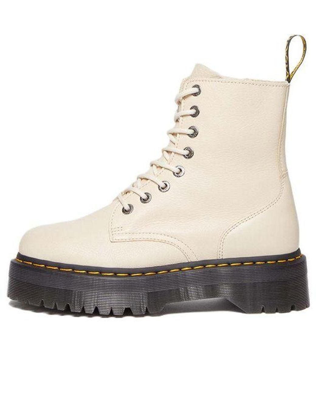 Dr. Martens Natural Jadon Iii Pisa Leather Platform Boots 'Parchment'