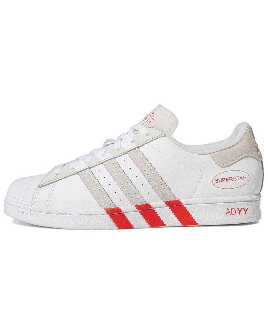 Adidas White Superstar 'Extended 3-Stripes' for men