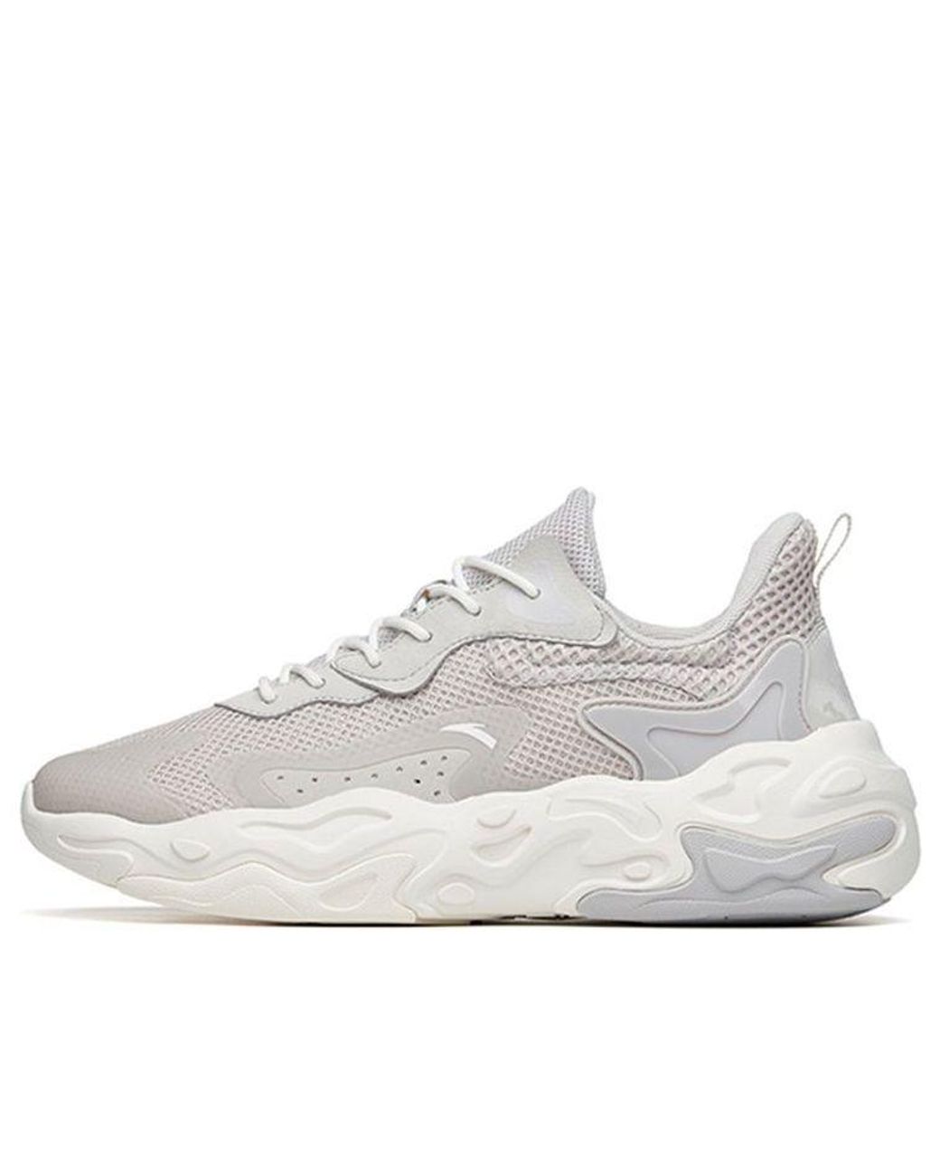 Anta White 'Pojian Comfort Breathable Low-Top Sneakers' for men