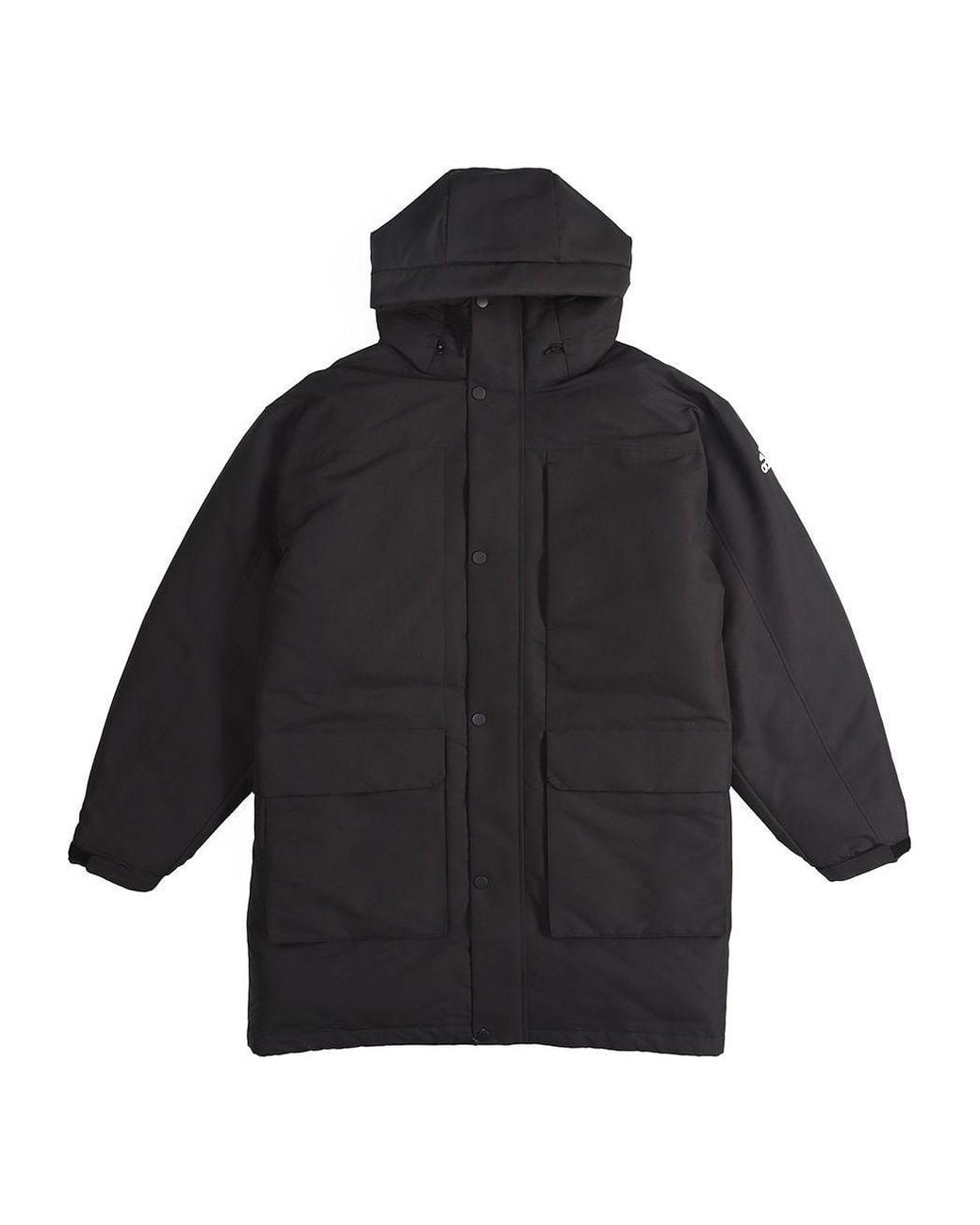 Adidas Black Outdoor Sports Windproof Warm Hood Down Jacket for men