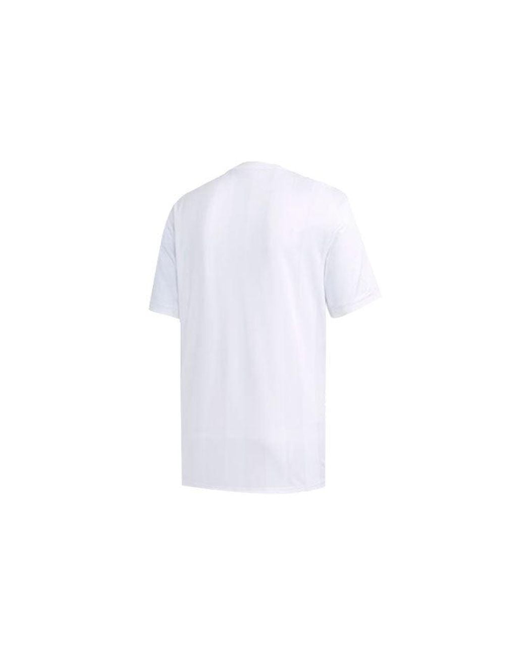 Adidas White Neo Logo Printing Sports Round Neck Short Sleeve T-Shirt for men