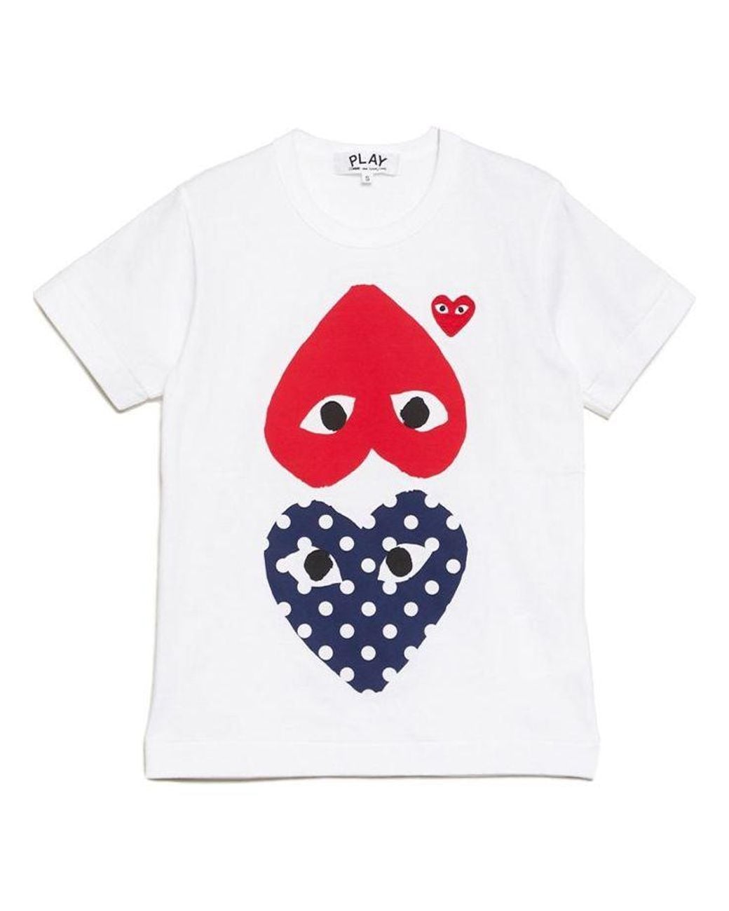 COMME DES GARÇONS PLAY White (Wmns) Polka Dot Upside Down Tee