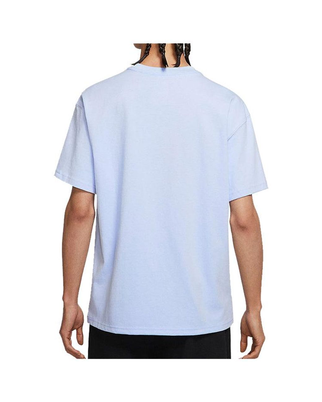 Nike Blue Flowers Alphabet Logo Printing Casual Sports Short Sleeve Light T-Shirt for men