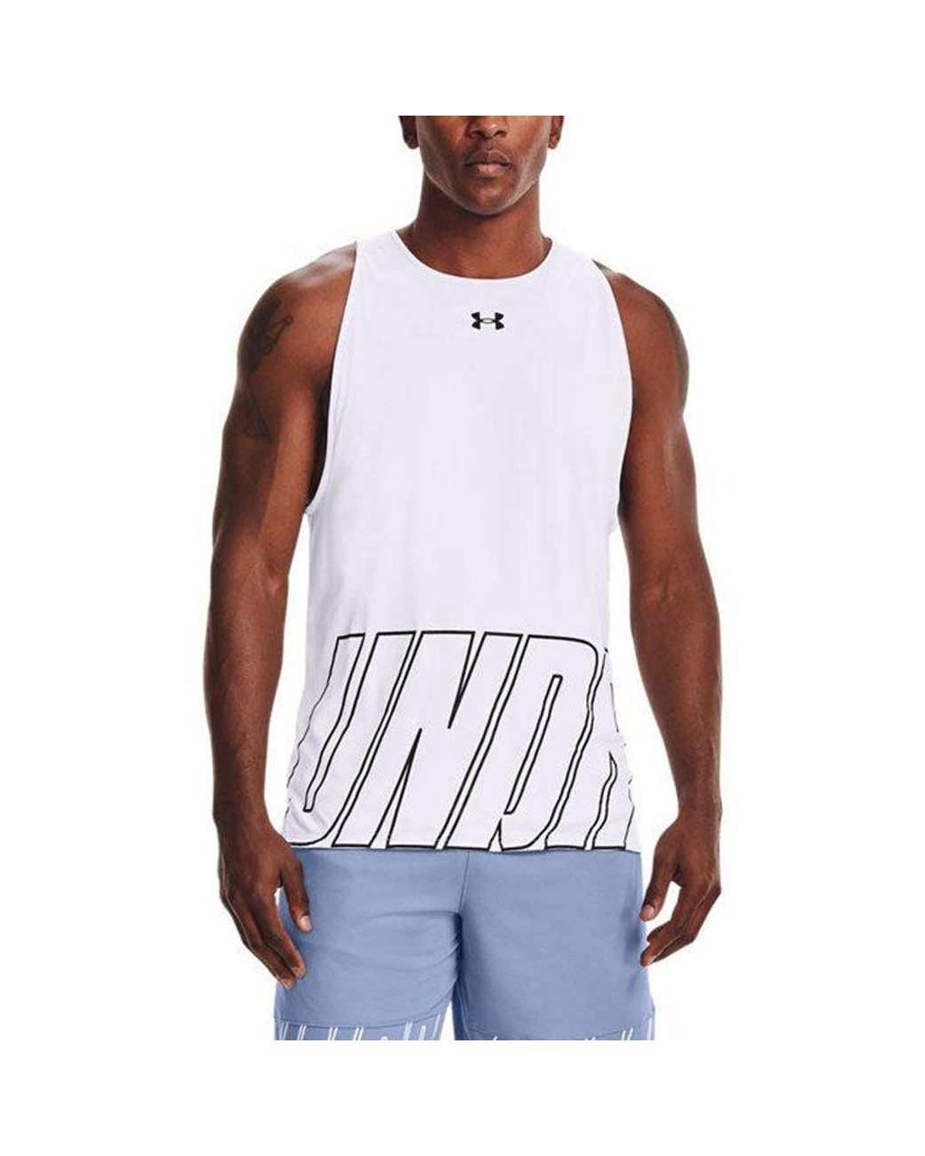 Under Armour White Baseline Reversible Tank for men