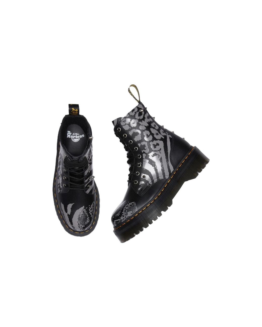 Dr. Martens Black Dr.Martens Jadon Boot Animal Clash Leather Platforms for men