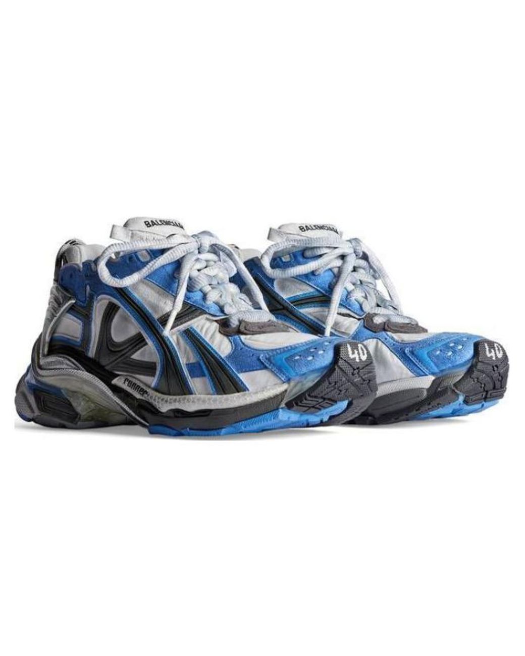Balenciaga Blue Runner Sneakers And Nylon And Suede Like Fabric' for men