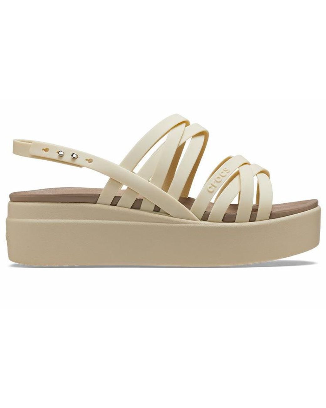 CROCSTM Natural Brooklyn Strappy Low Wedge