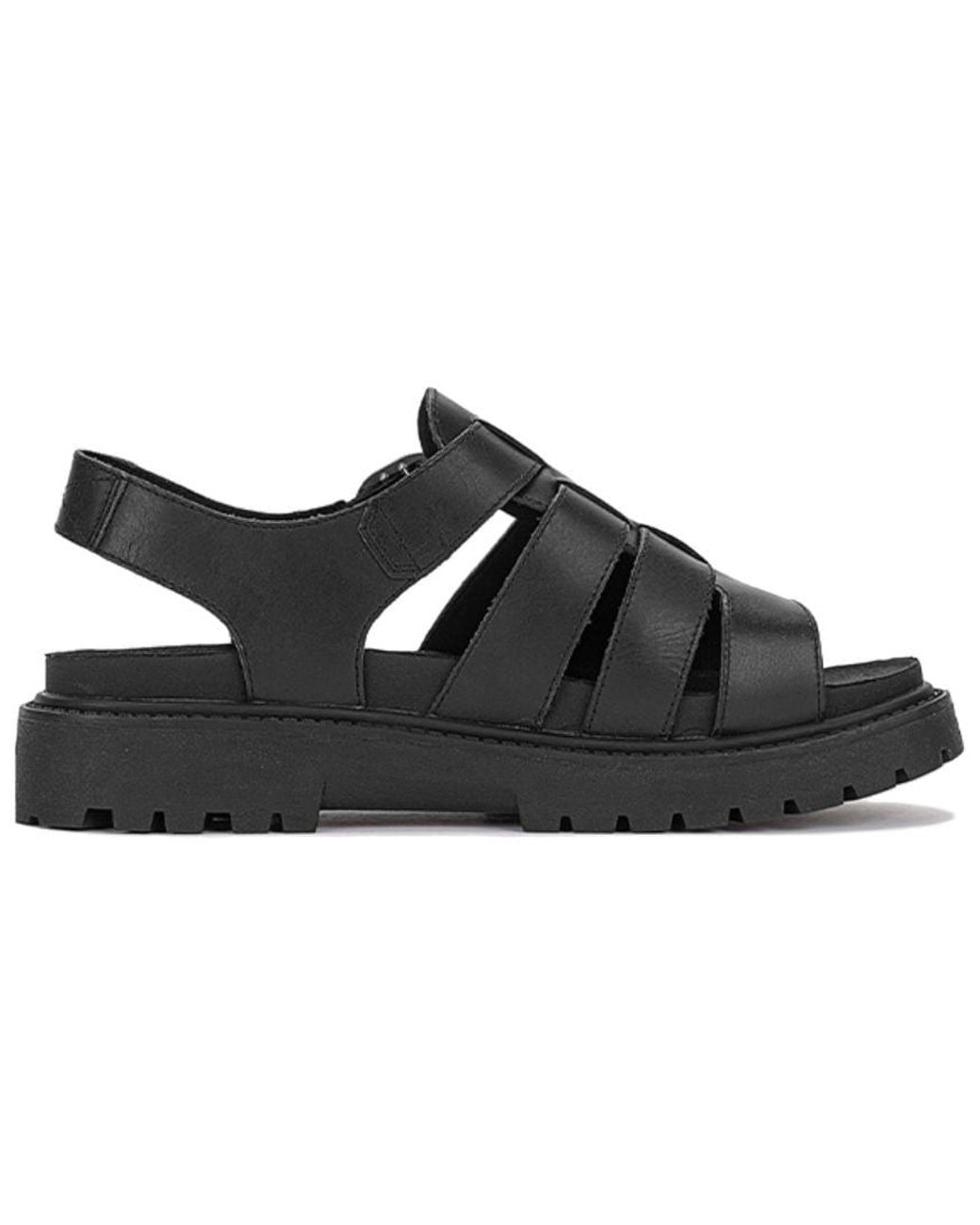 Timberland Black (Wmns) Clairemont Way Fisherman Sandals Nubuck'
