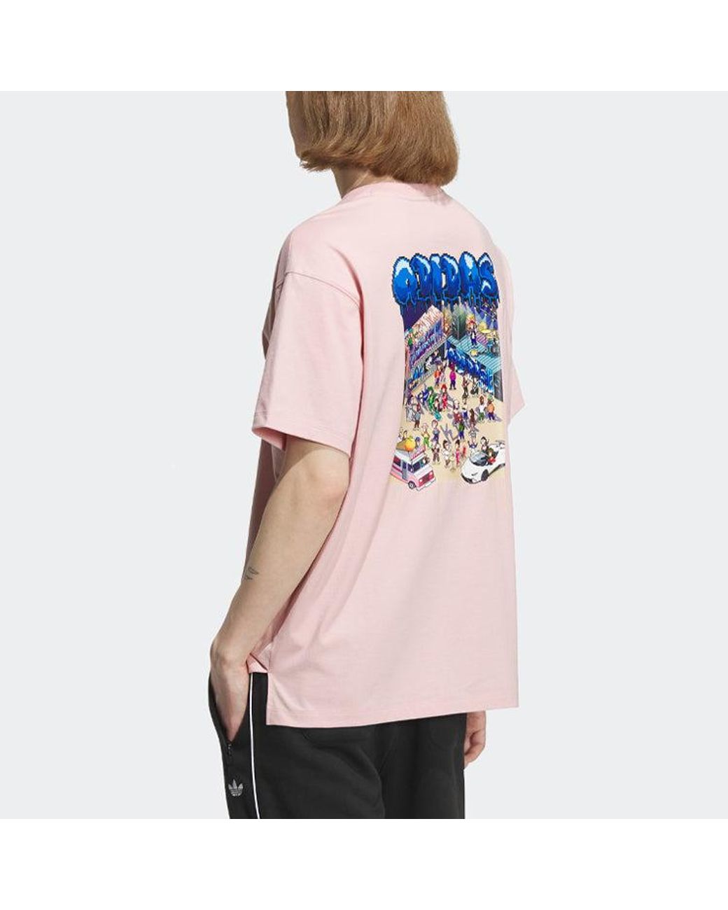 Adidas Pink Originals X Monkey Kingdom Gfx T-Shirt for men
