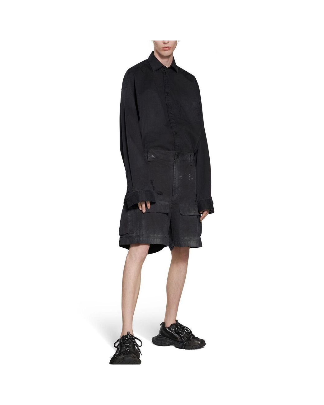 Balenciaga Black Cargo Shorts for men