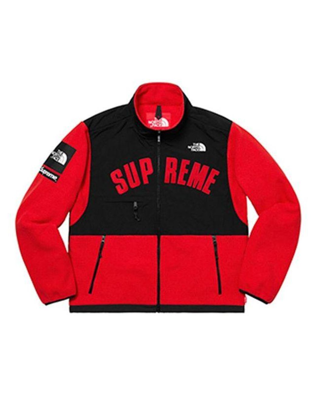 Supreme Ss19 X The North Face Arc Logo Denali Fleece Jacket in Red