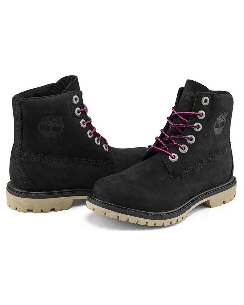 Timberland Black (Wmns) Paninara Collarless 6 Inch Wide Fit Waterproof Boots Nubuck'
