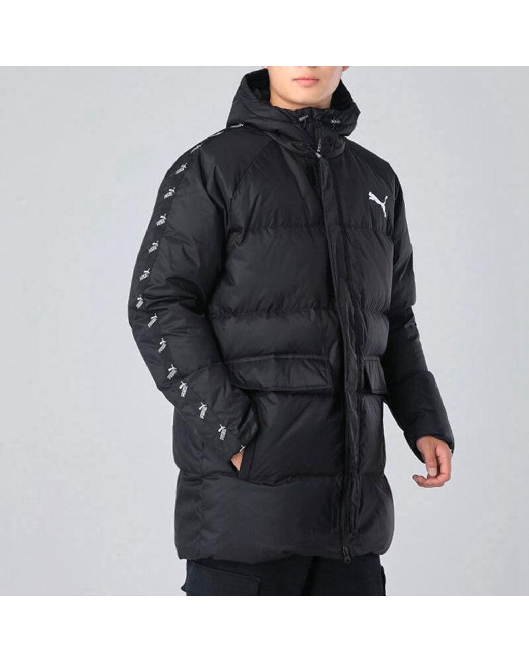 PUMA Black Solid Down Jacket for men