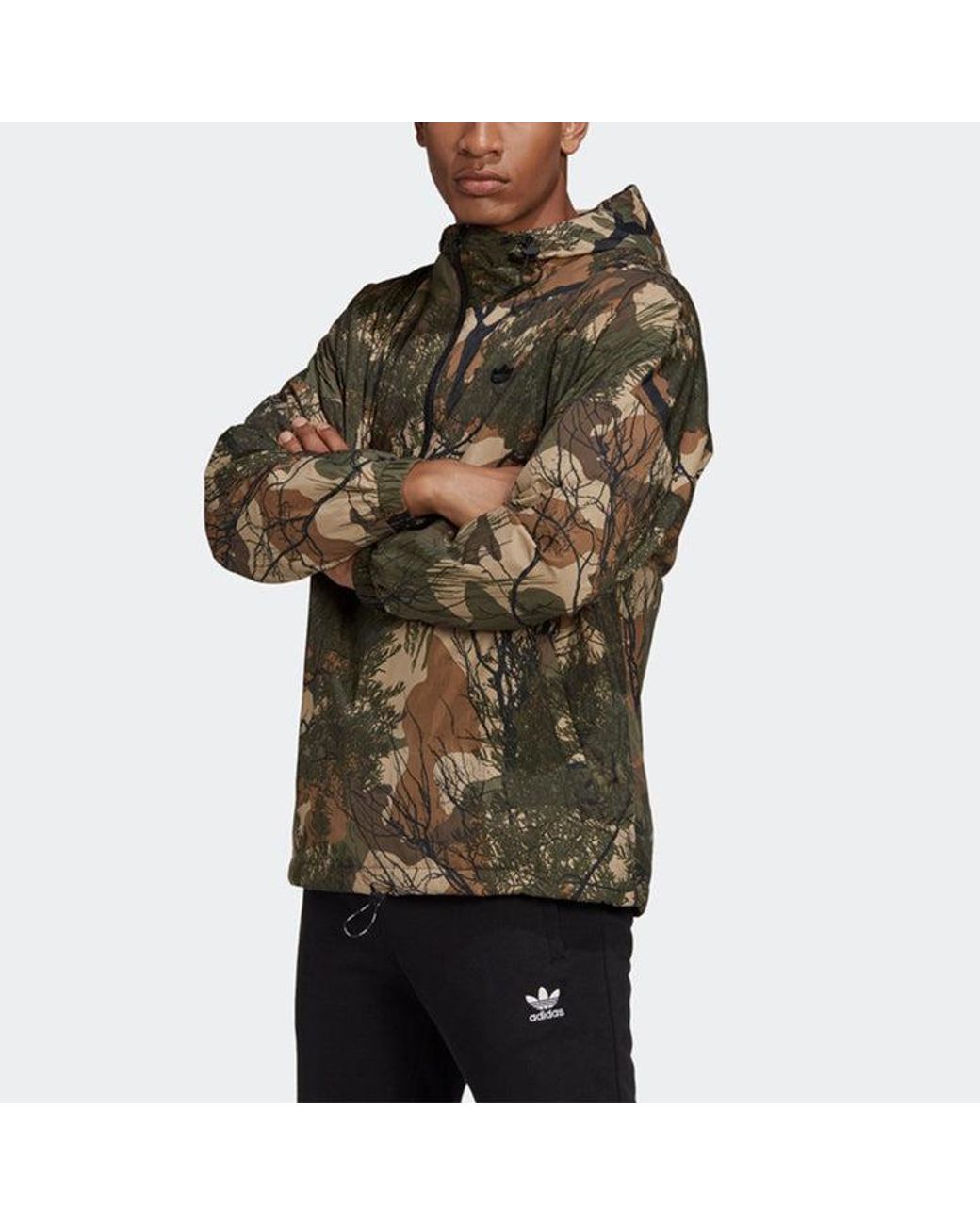 Adidas Green Regen Blocked Shell Camo Windbreaker for men