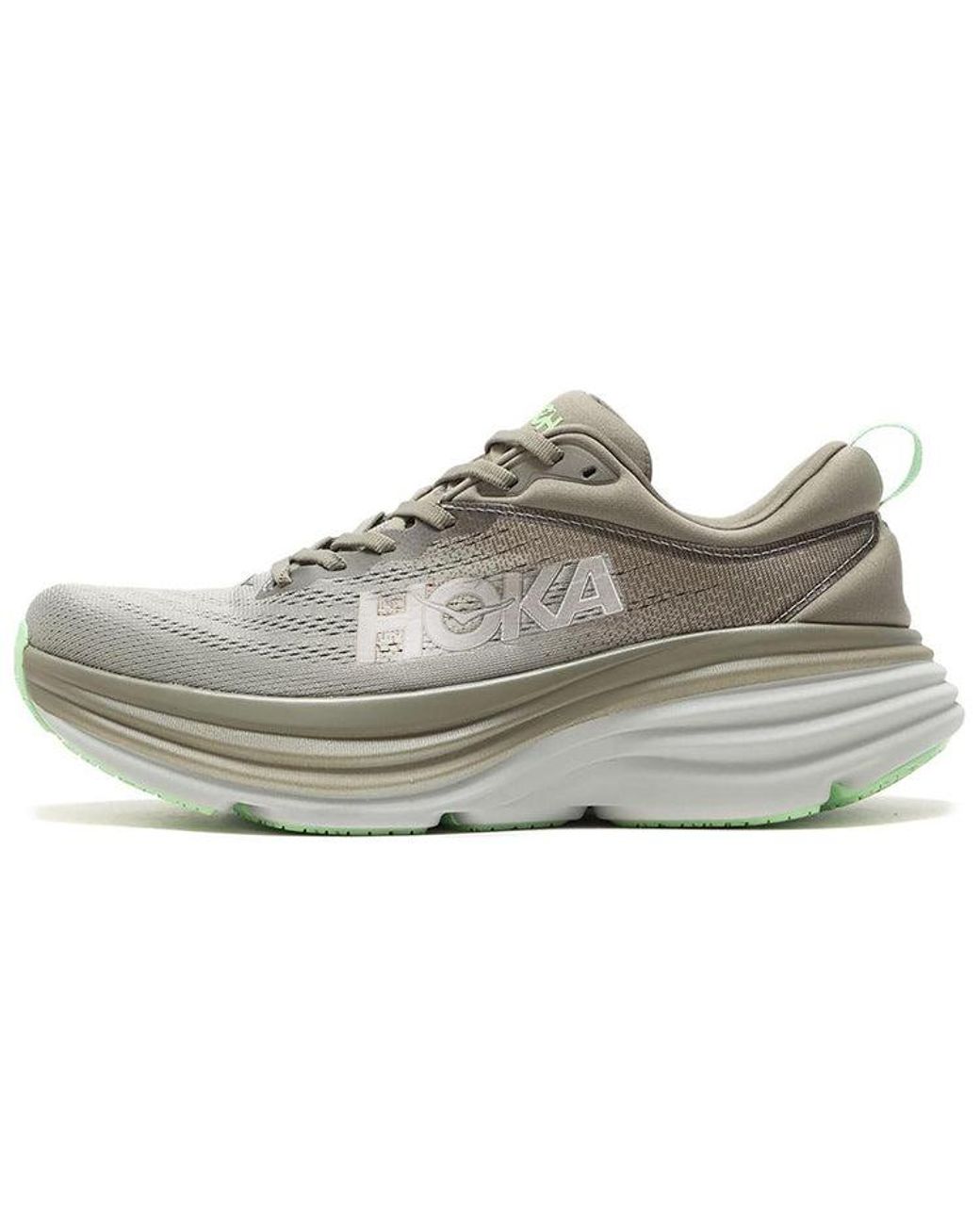 Hoka One One Gray Bondi 8 'Sharkskin Harbor Mist' for men