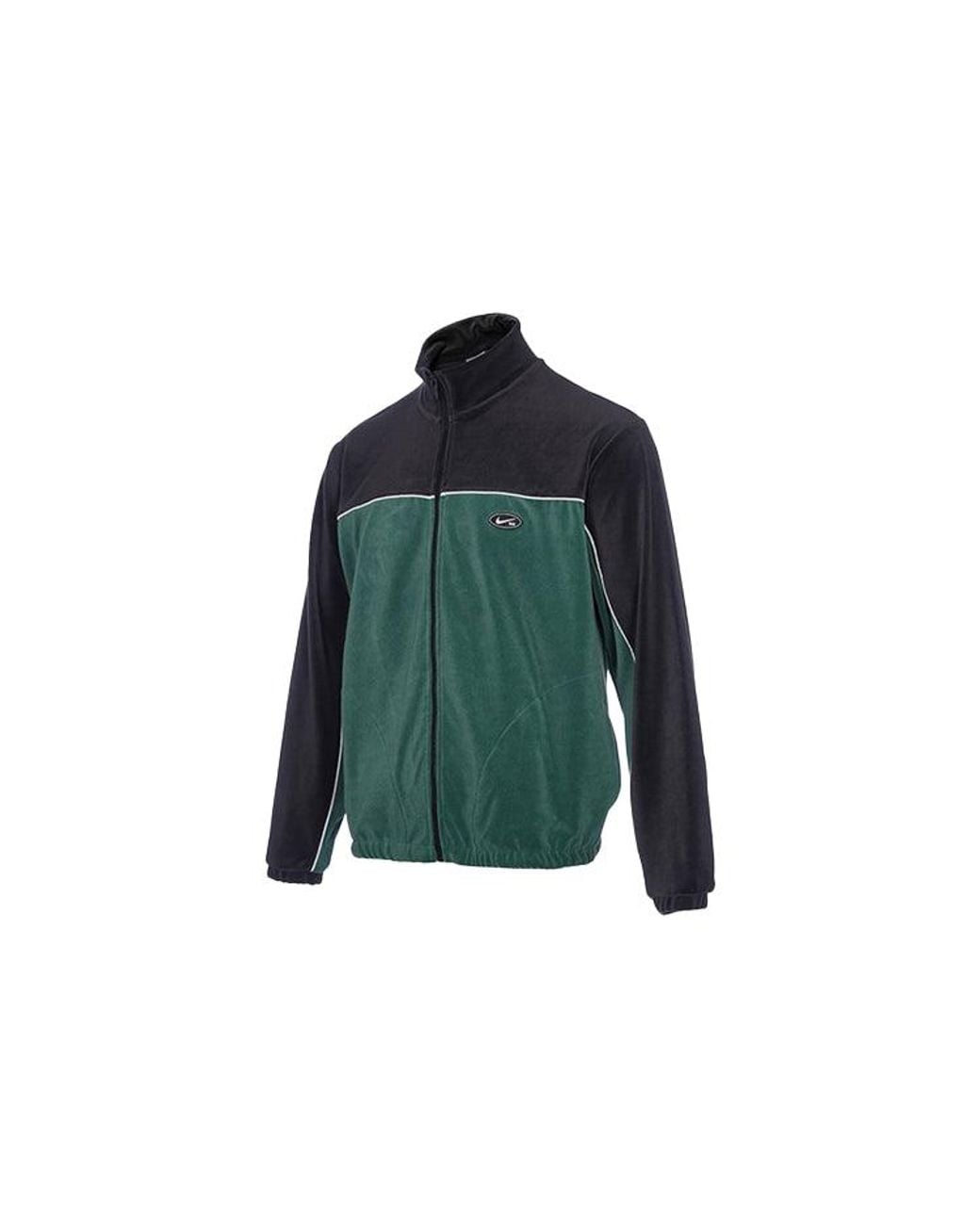 Nike Green Sb Casual Logo Colorblock Velvet Skateboard Jacket for men