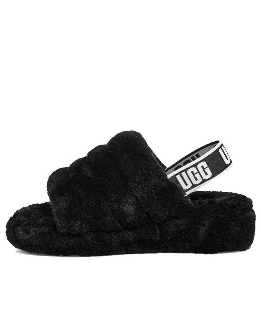 Ugg Black (Wmns) Fluff Yeah Slide Thick Sole Slipper