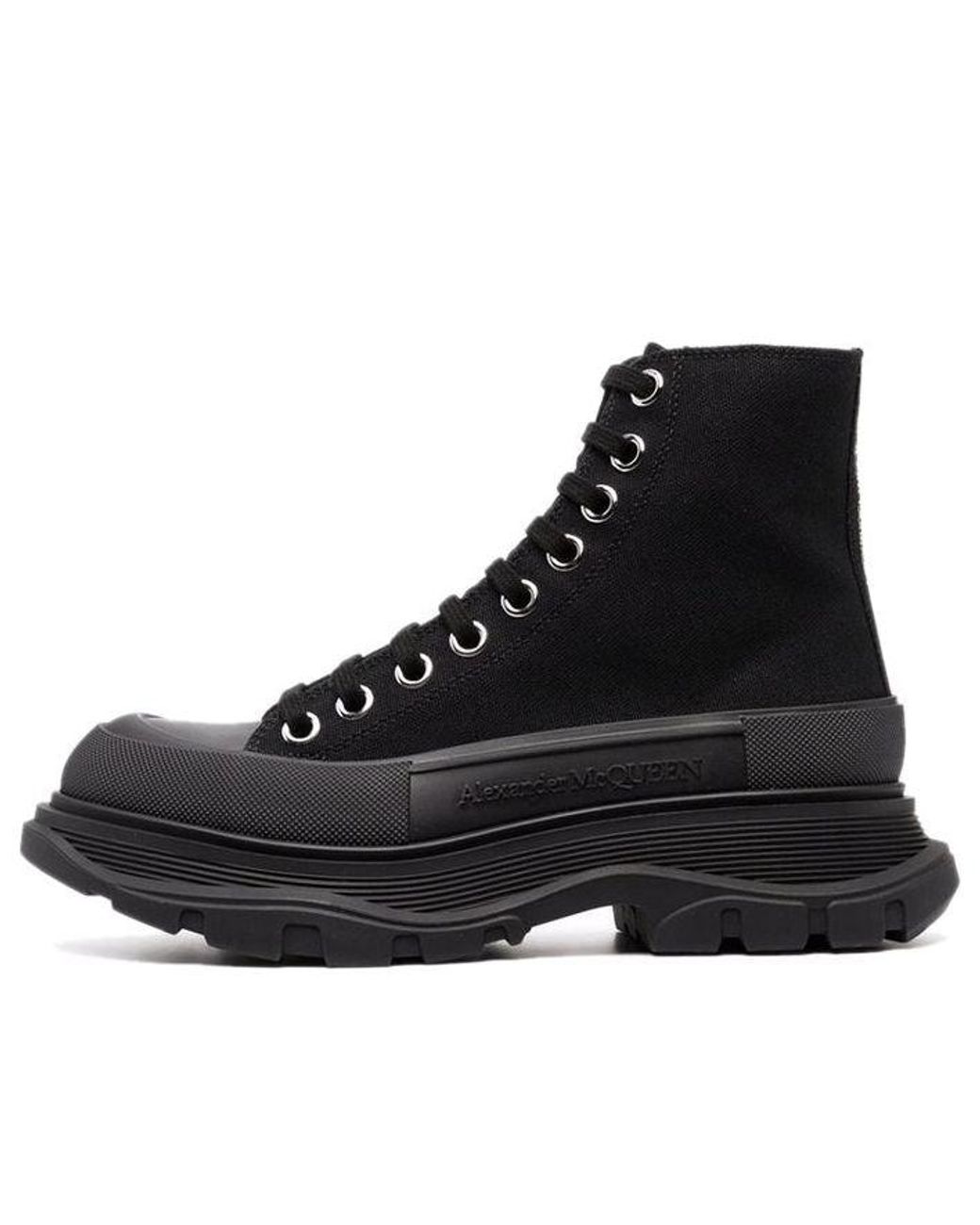 McQueen Black (Wmns) Tread Slick Lace Up Boot