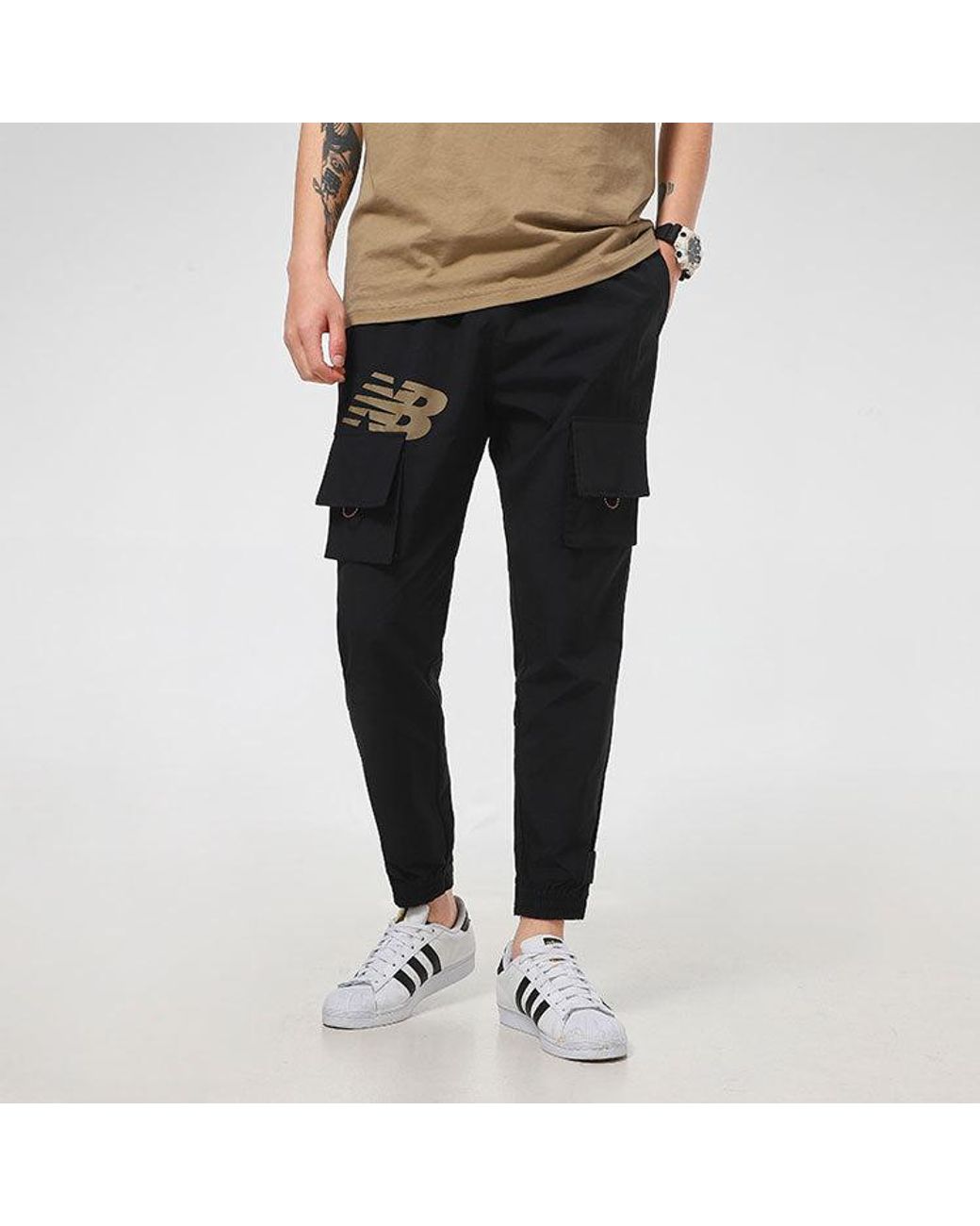 New Balance Black Streetwear Cargo Pants for men