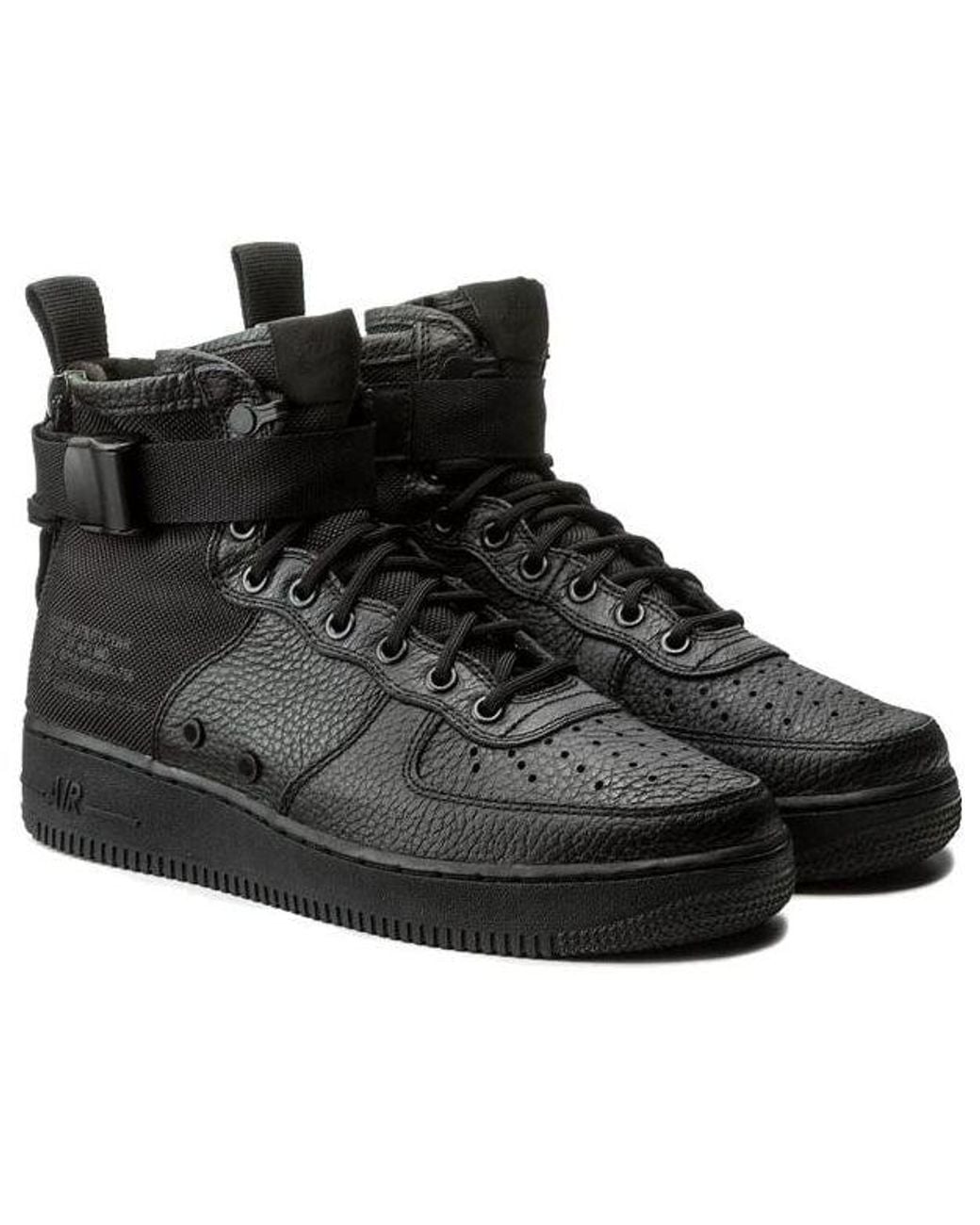 Nike Black Sf Air Force 1 Mid Shoe for men