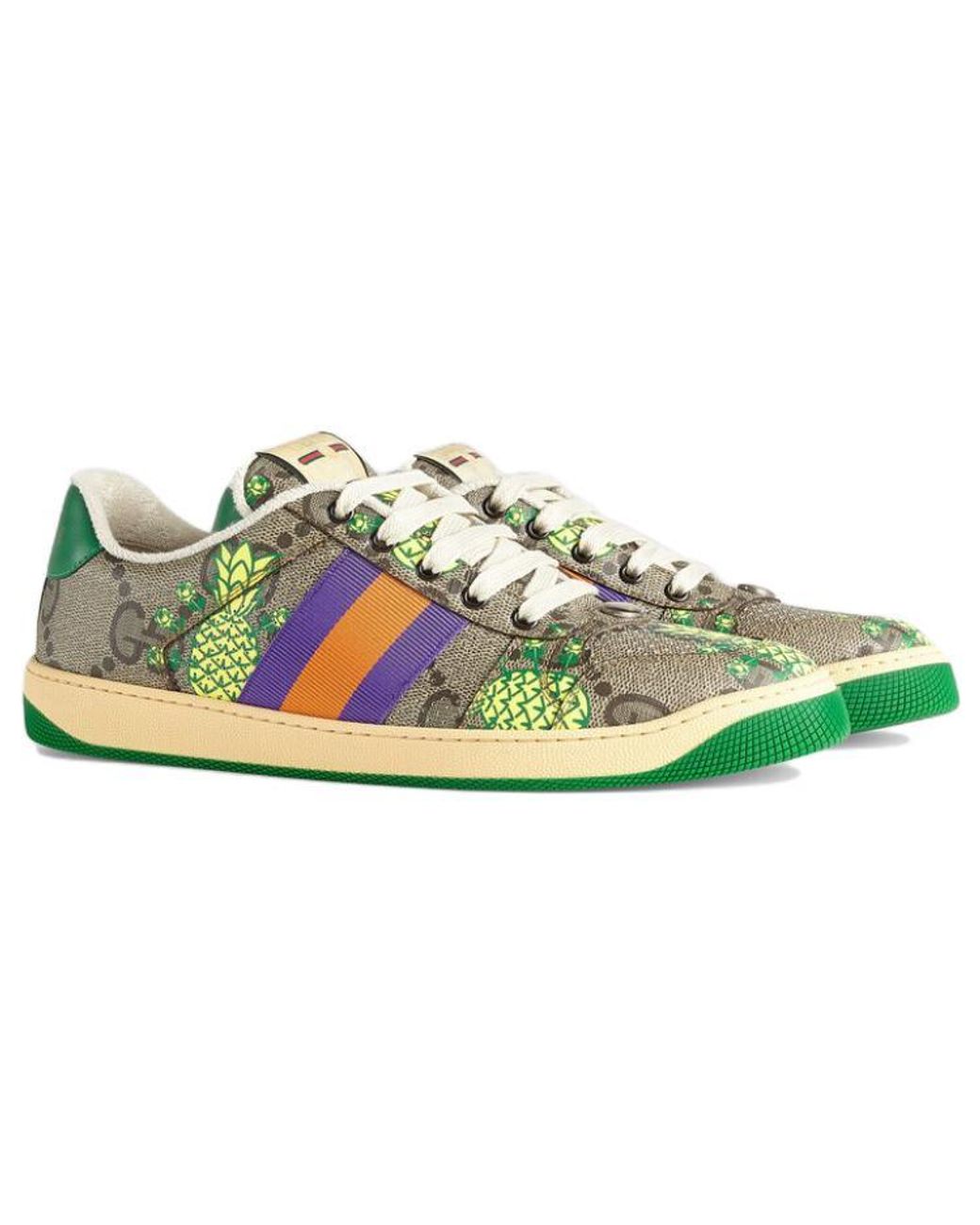 Gucci Green Gg Tropical Patterns Sneakers Multi'