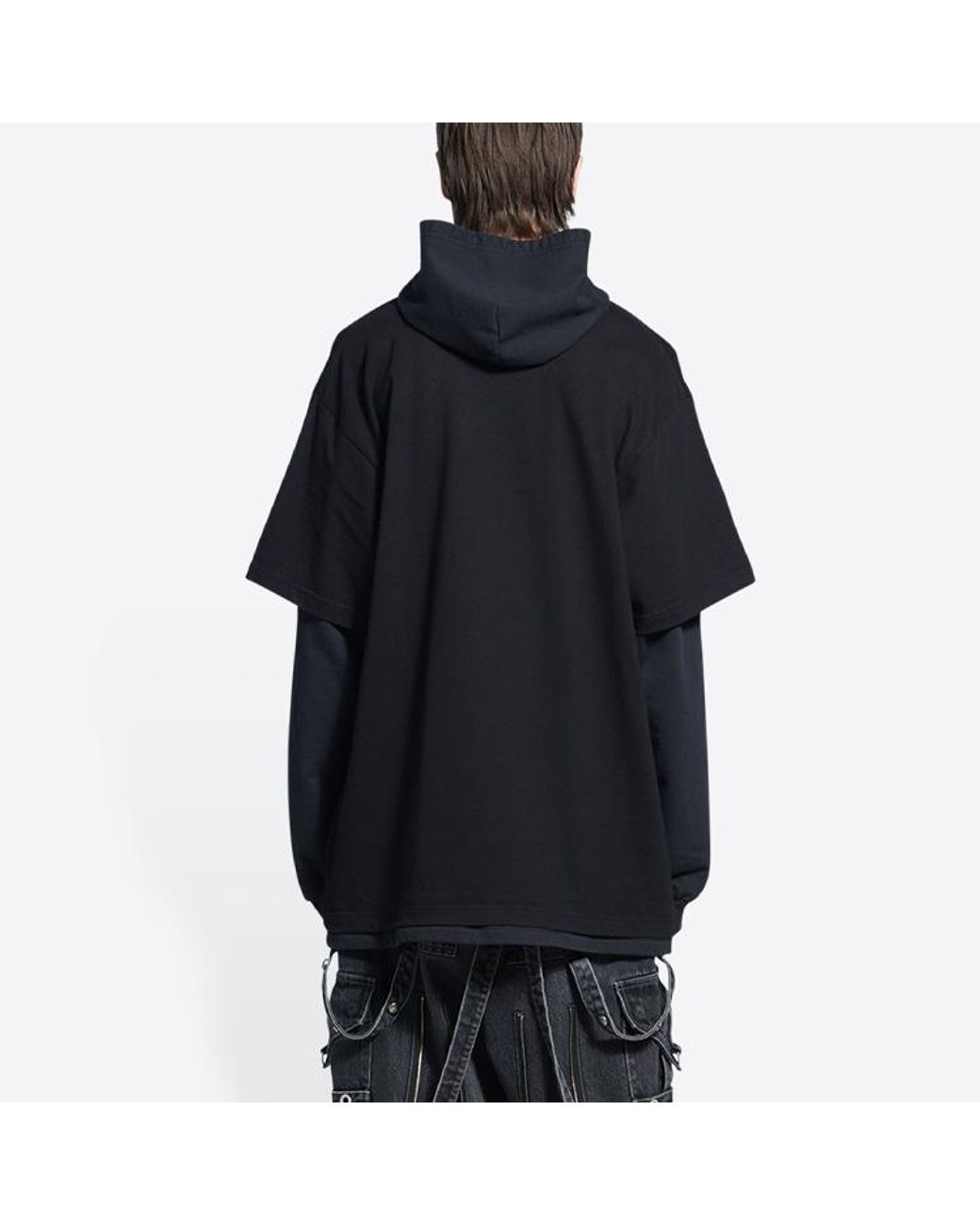 Balenciaga Blue Slime Double Long Sleeve Hooded T-Shirt for men