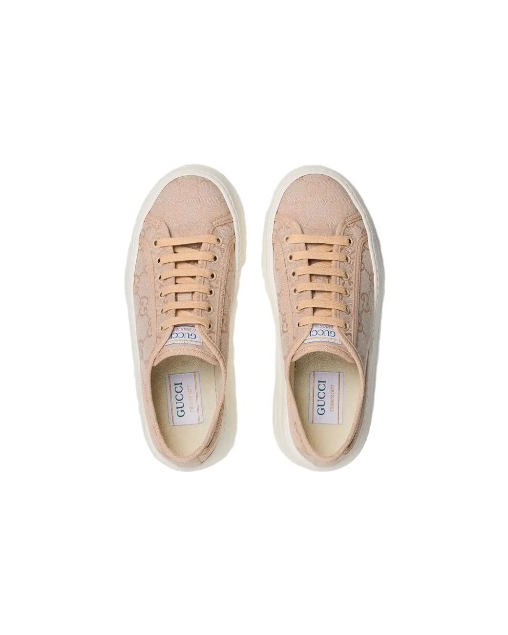 Gucci Pink (Wmns) Gg Leather Sneakers 'Neutral'
