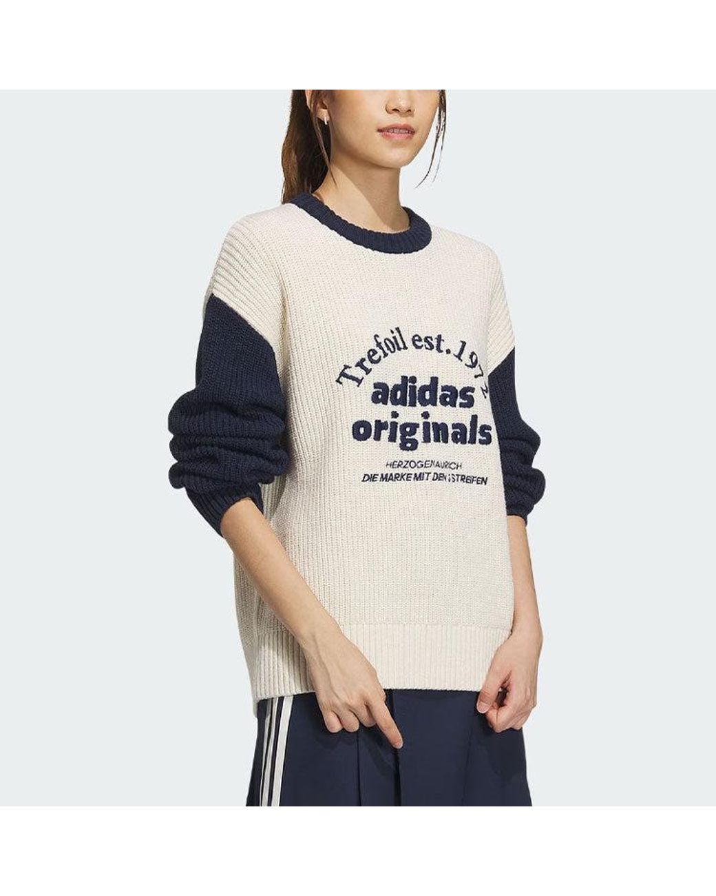 Adidas Blue Originals Classic Sport Sweater (Gender Neutral) Asia Sizing Night' for men