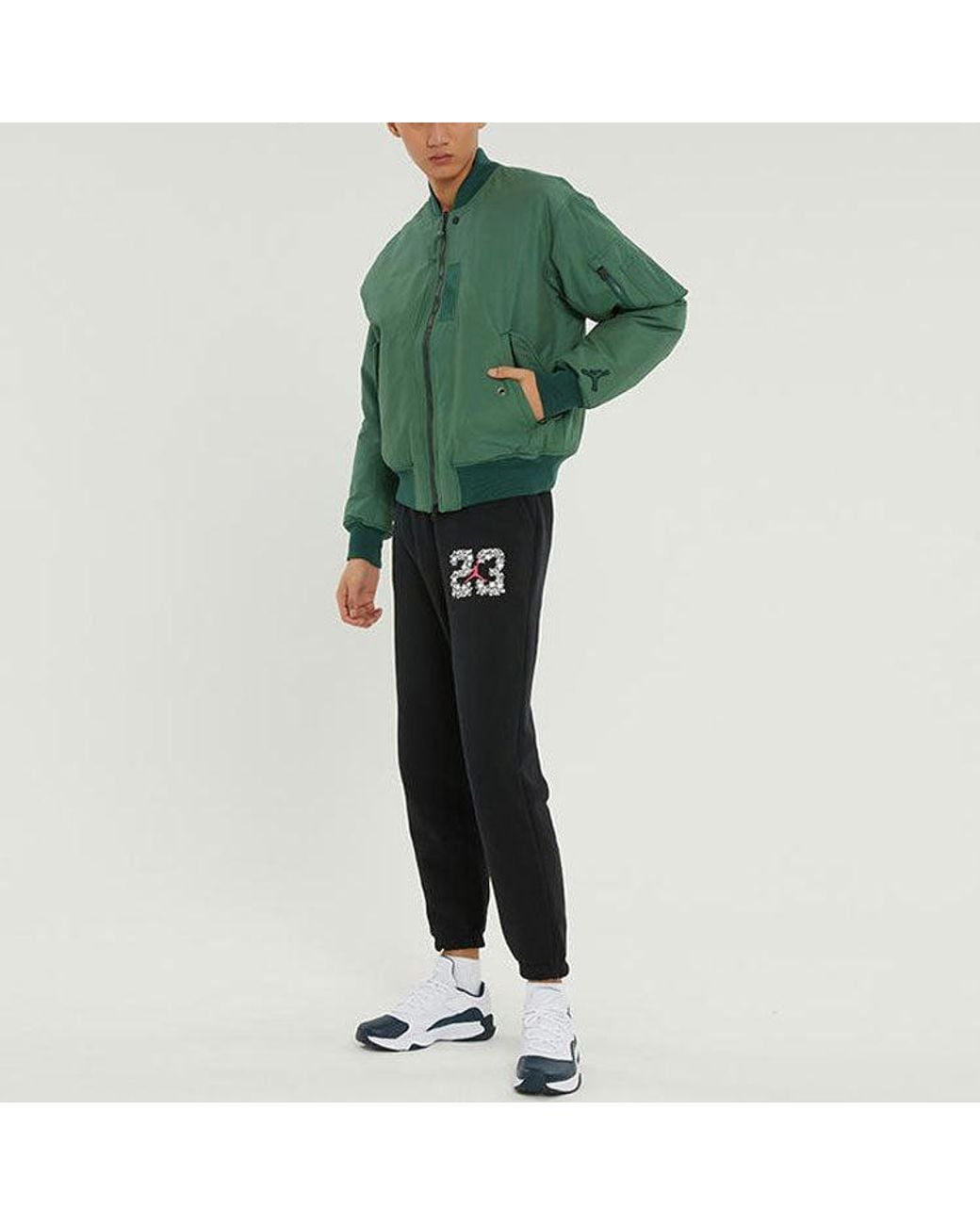 Nike Green Essentials Ma-1 Reversible Aviator Woven Padded Clothes Jacket for men