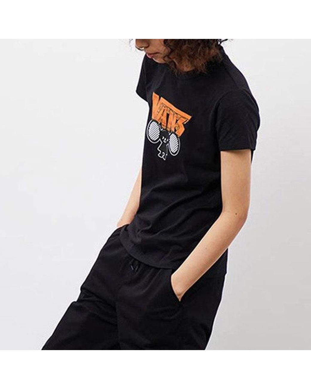 Vans Black (Wmns) Athleisure Casual Sports Short Sleeve