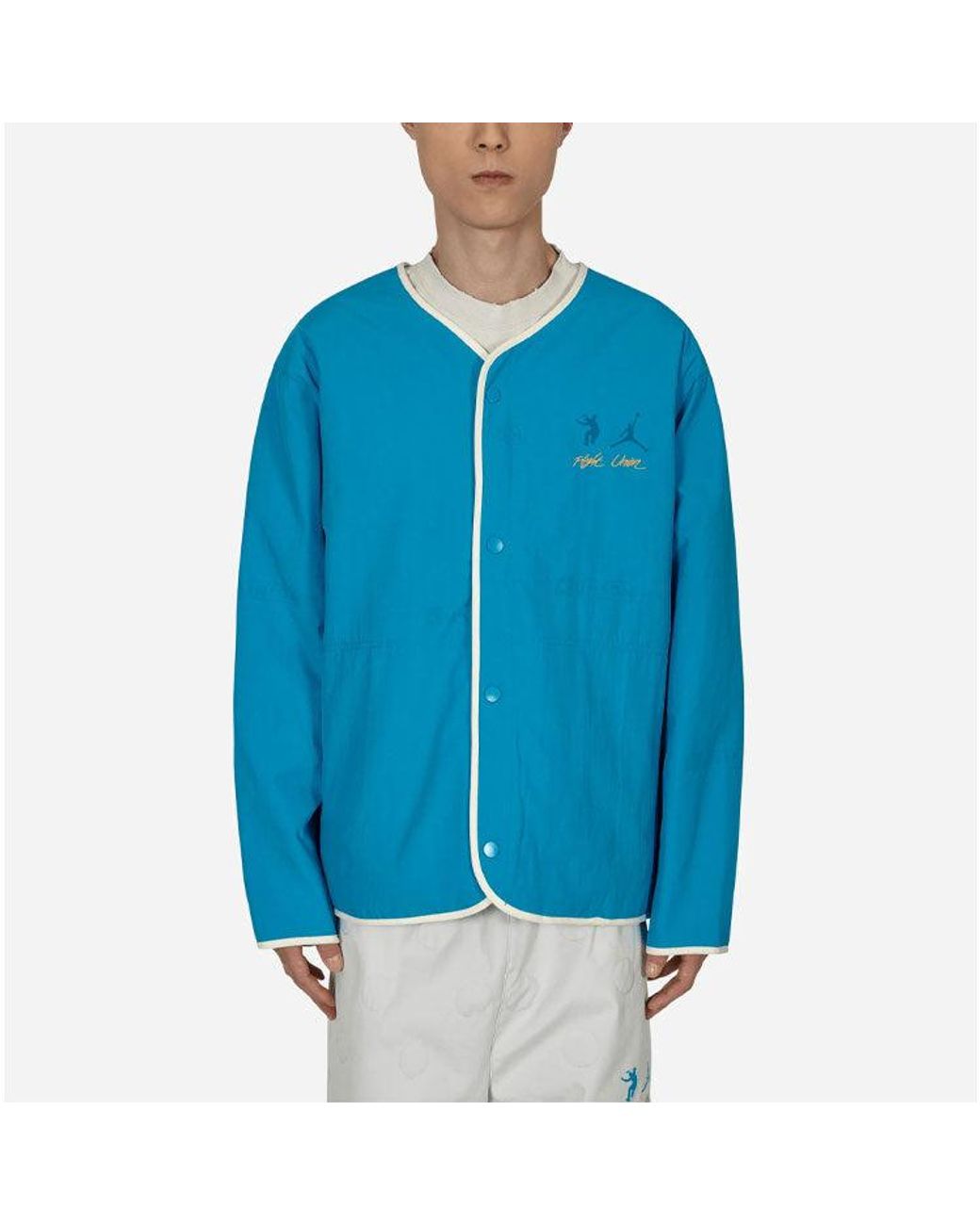 Nike Blue X Union Crossover Solid Color Printing Logo Reversible Long Sleeves Jacket Asia Edition for men