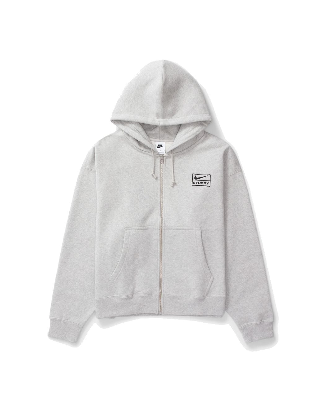 Nike X Stussy Ss24 Full-Zip Fleece Hoodie in Gray for Men | Lyst